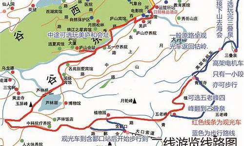 庐山旅游路线图,庐山旅游路线