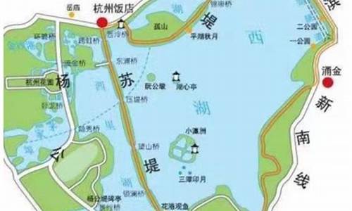 杭州西湖旅游路线示意图,杭州西湖旅游路线